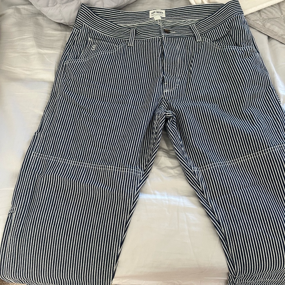Todd Snyder striped rail road jeans